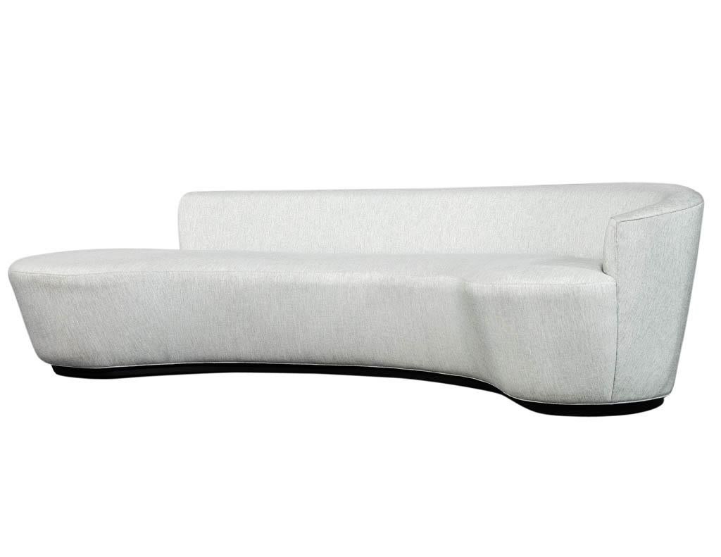 Italian Inspired Modern Curved Sofa in Silver Grey by Carrocel 6