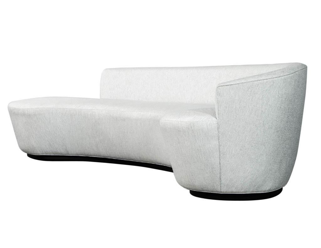 Italian Inspired Modern Curved Sofa in Silver Grey by Carrocel 7
