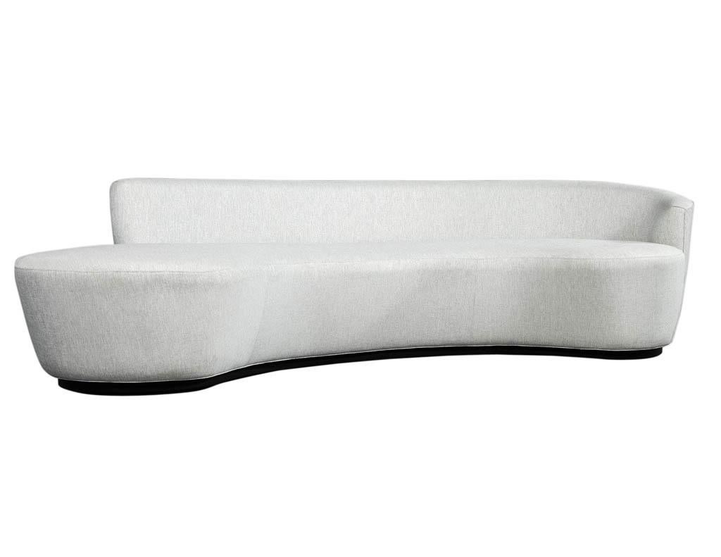 Italian Inspired Modern Curved Sofa in Silver Grey by Carrocel 8