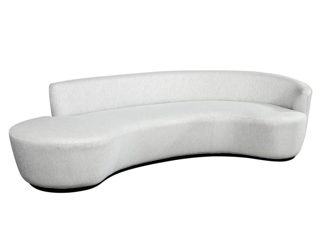 Italian Inspired Modern Curved Sofa in Silver Grey by Carrocel 9