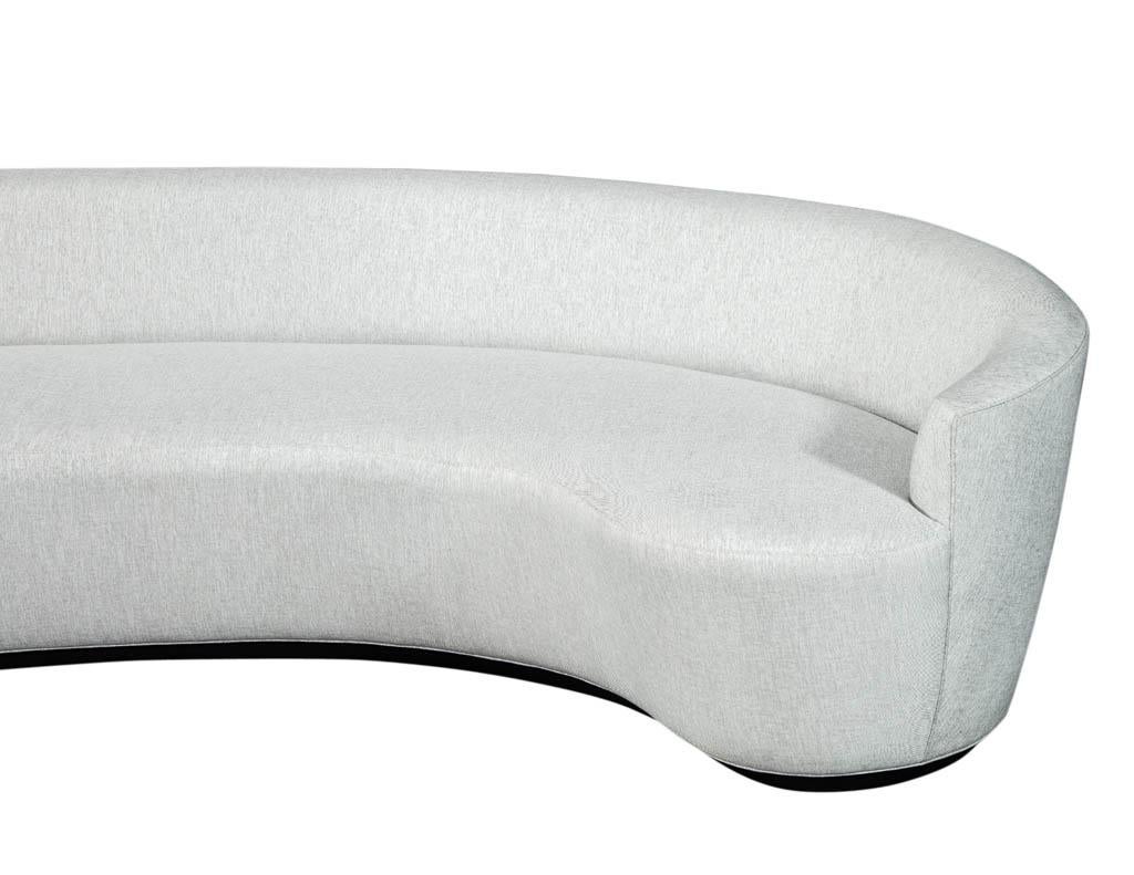 Italian Inspired Modern Curved Sofa in Silver Grey by Carrocel In New Condition In North York, ON