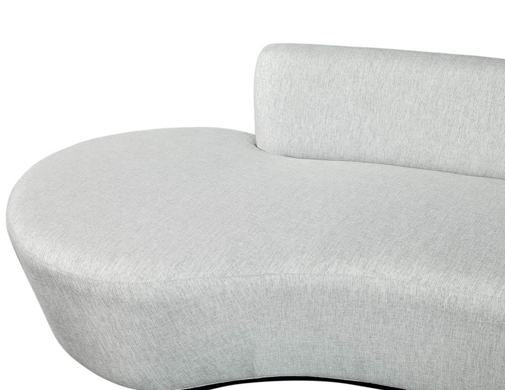 Contemporary Italian Inspired Modern Curved Sofa in Silver Grey by Carrocel