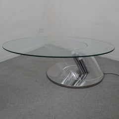 Lámparas italianas de mesa de centro de cristal y acero "Ipomea" de Rimadesio, Italia, años 70