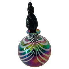 Espléndido  Frasco de perfume italiano de vidrio iridiscente