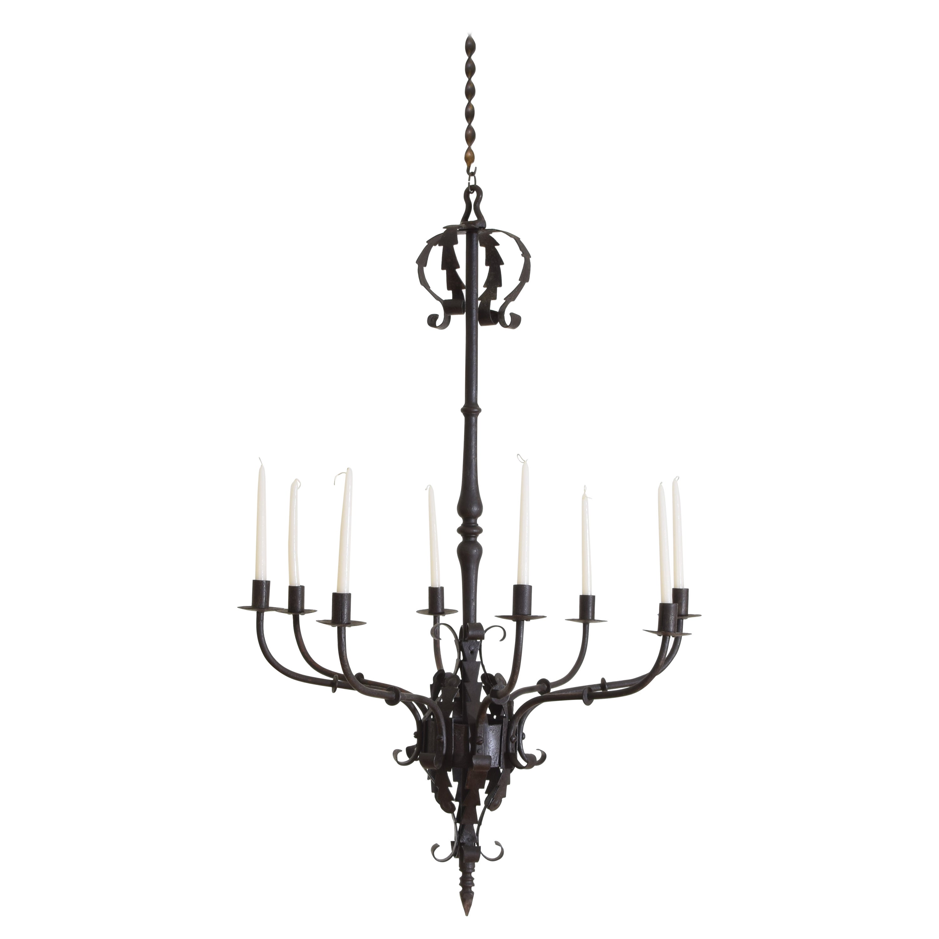 Italian Iron 8-Light Chandelier, Mid-19th Century