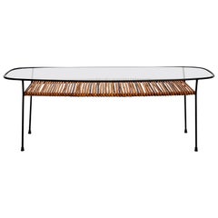 Italian Iron and Bamboo Coffee Table