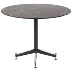 Table centrale italienne en acier et laiton attribuée à Ignazio Gardella