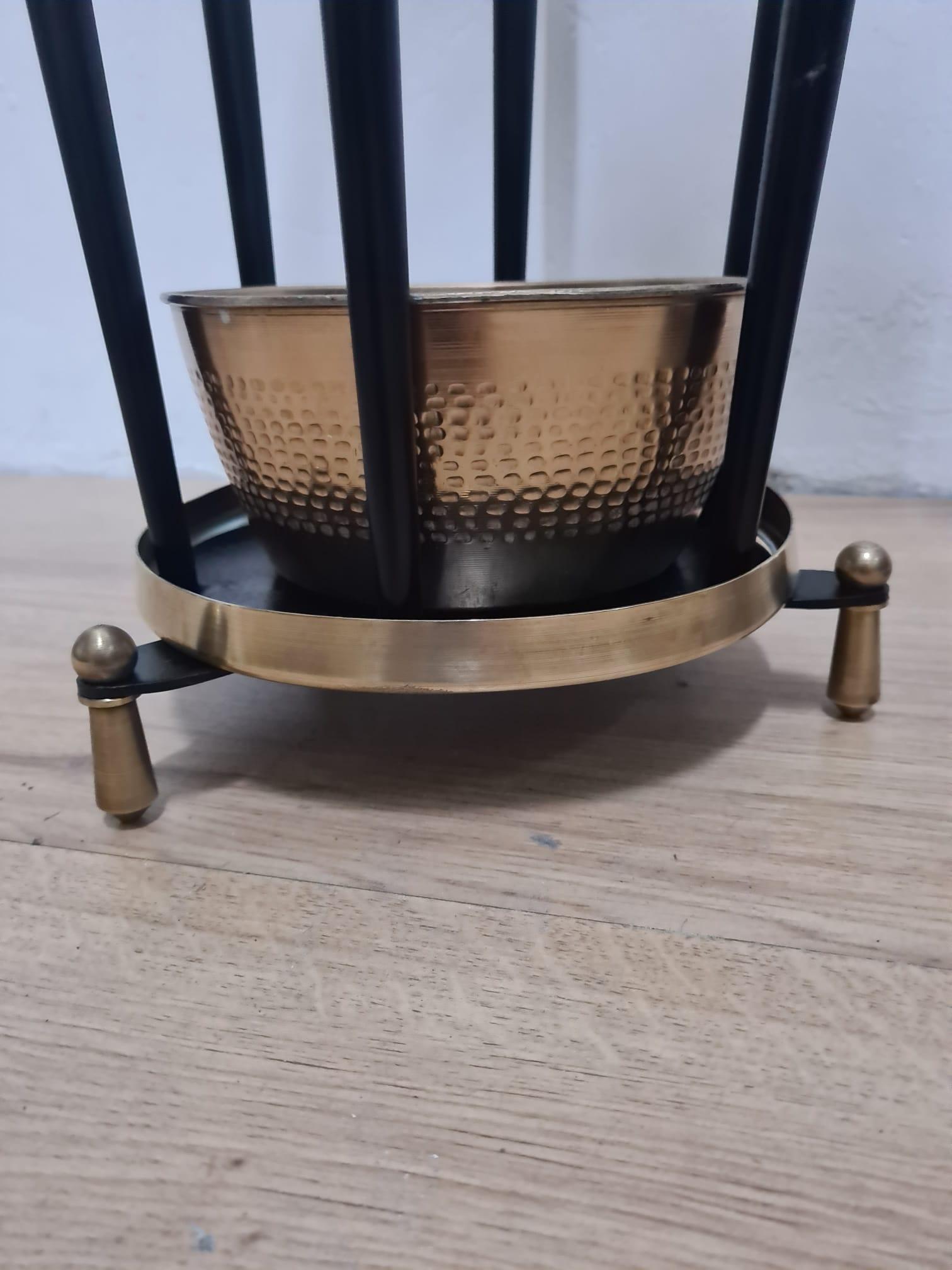 Italian Iron and Brass Umbrella Stand from the 1960s For Sale 3