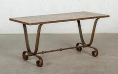 Italian Iron and Marble Table, 20th Century