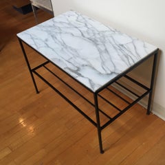 Italian Iron and Marble Two-Tiered Midcentury Table