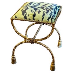 Banc italien en fer et velours tigré