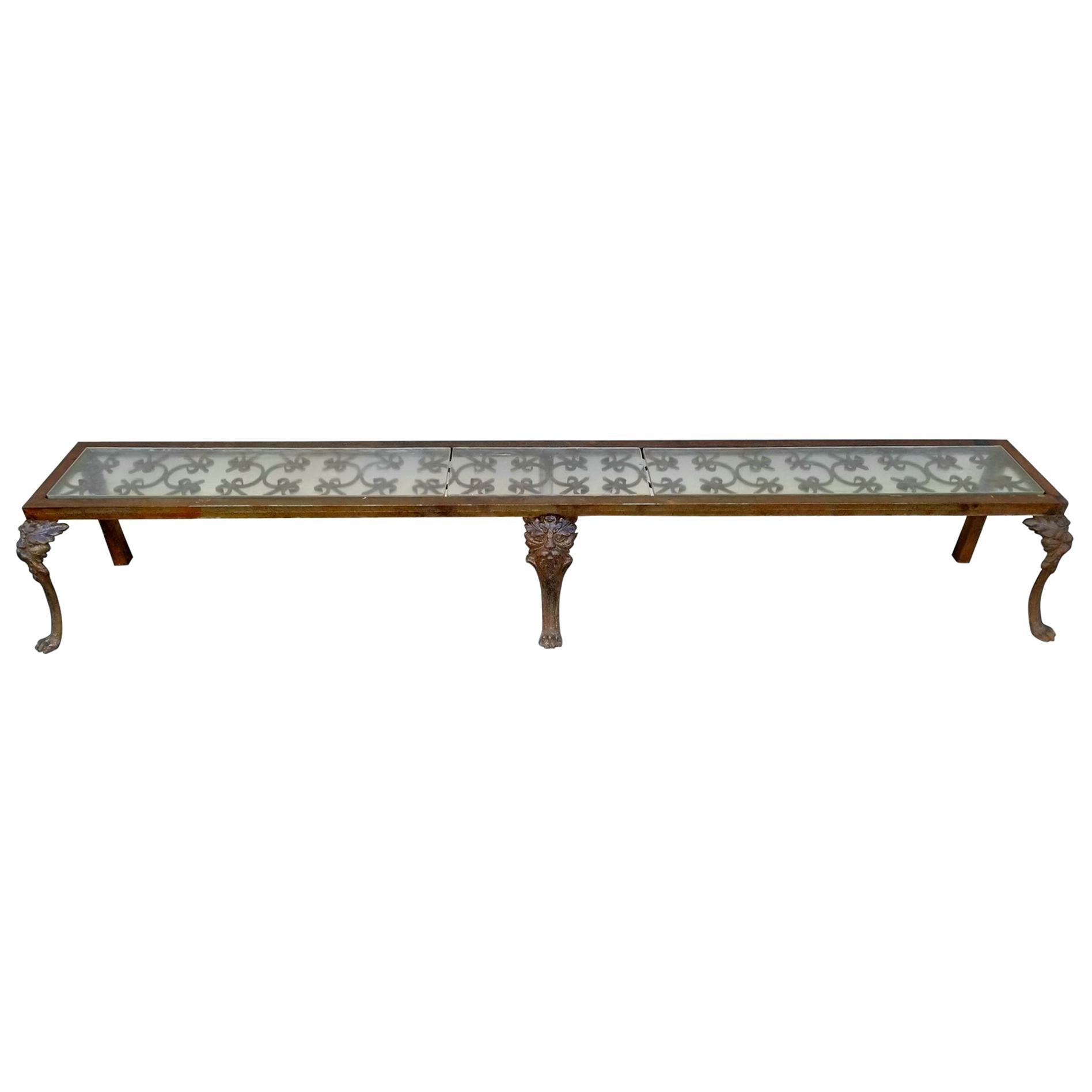 Italian Iron Bench by Gimo Fero For Sale