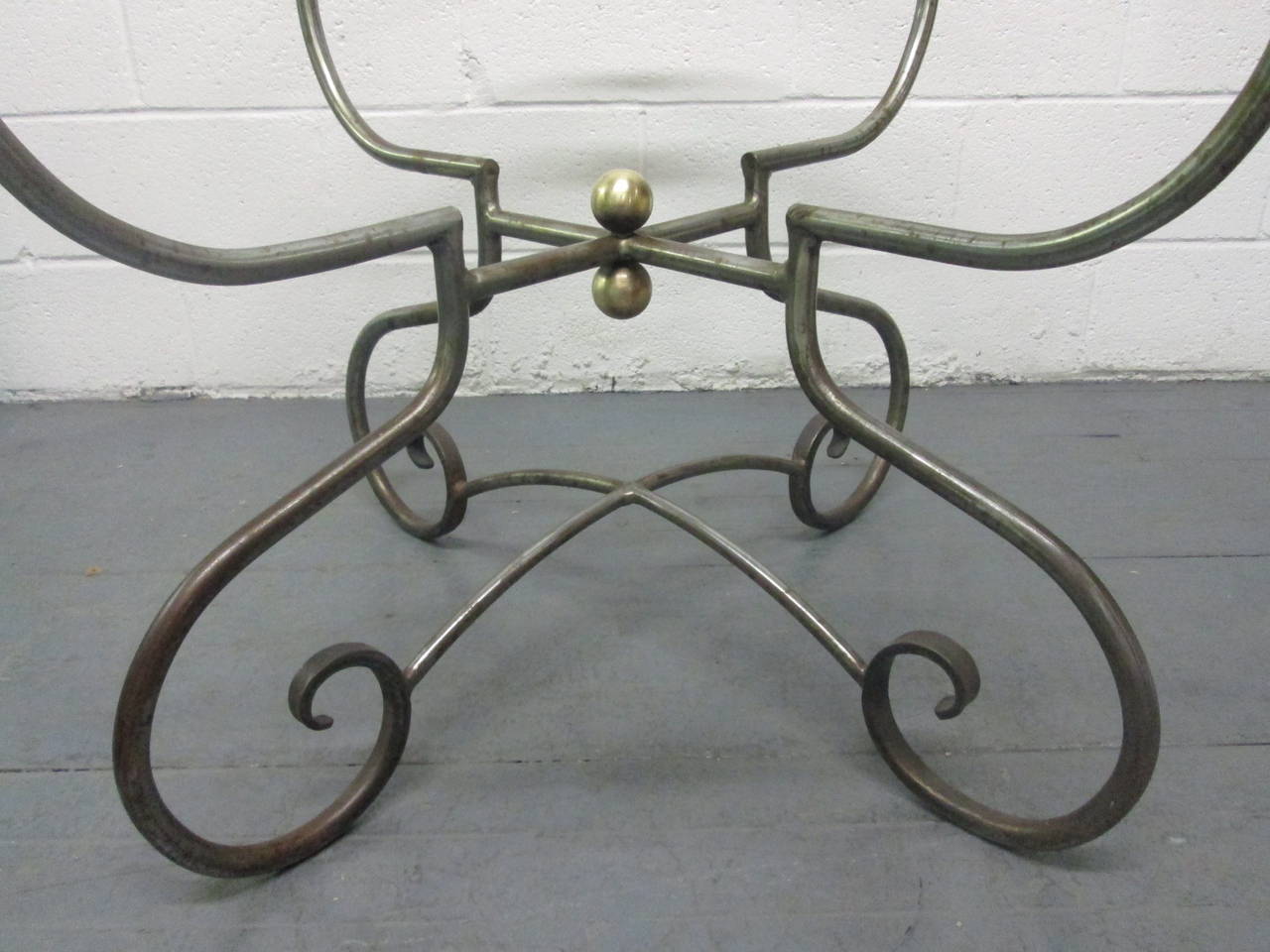 Mid-Century Modern Italian Iron Center Table Style of Alberto Orlandi For Sale
