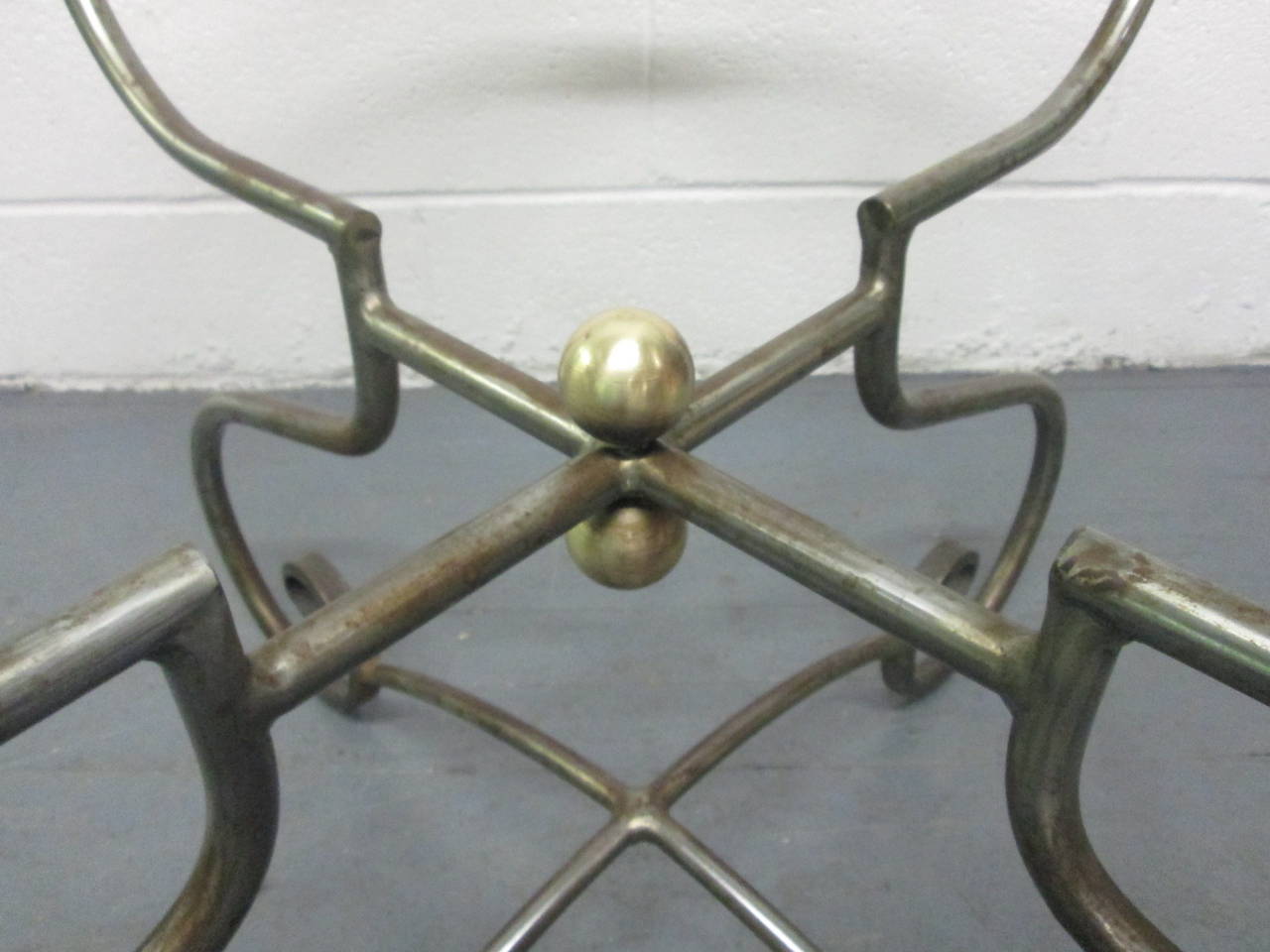 Mid-20th Century Italian Iron Center Table Style of Alberto Orlandi For Sale