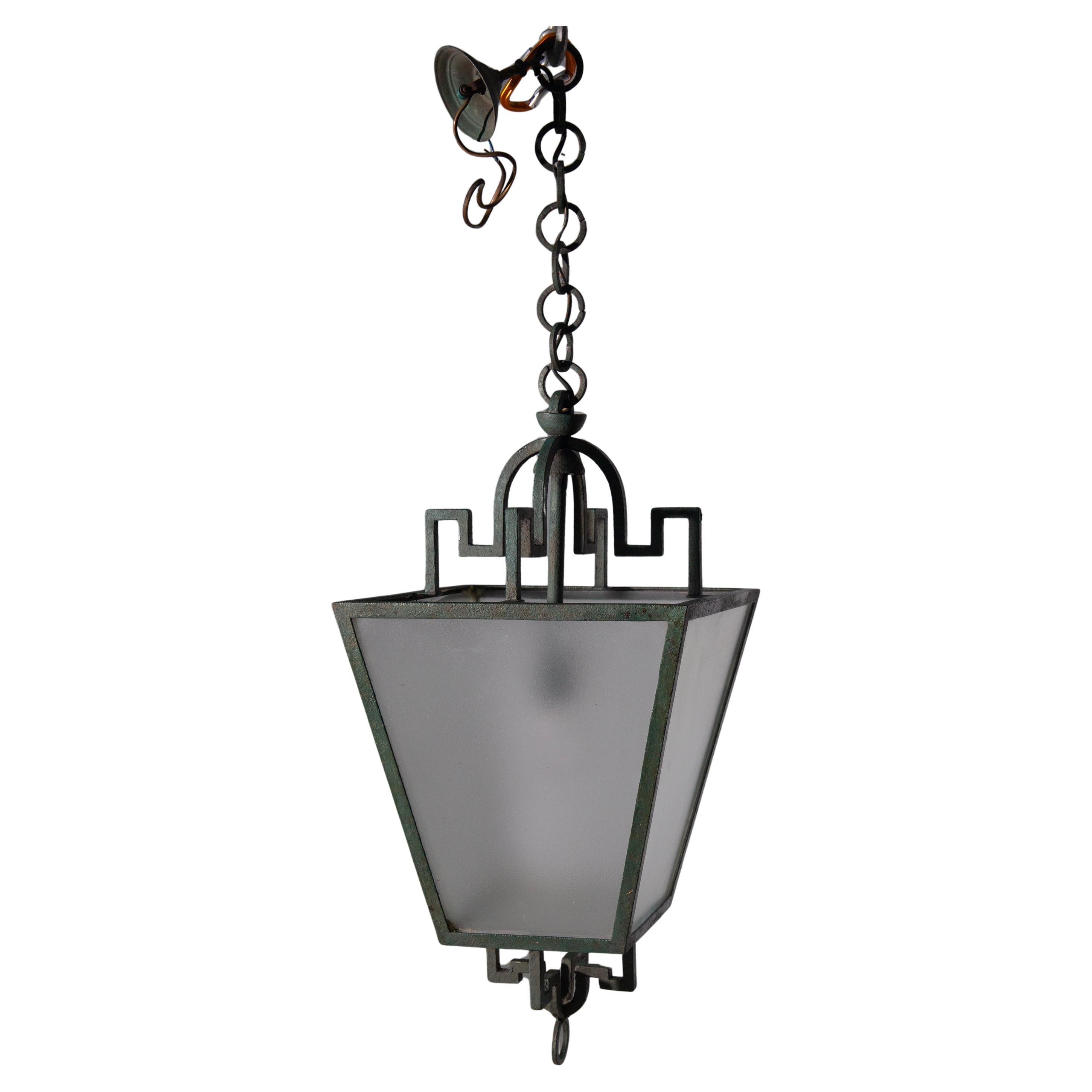 Italian Iron Chandelier attr. to Emilio Lancia and Gio Ponti Art decò in vendita