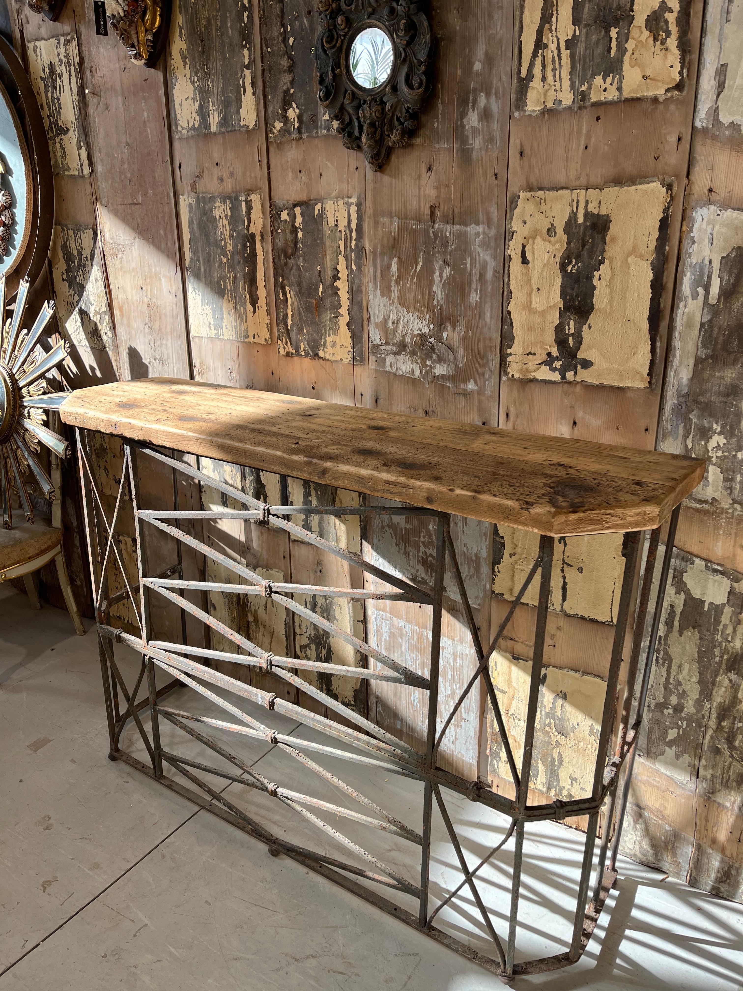 Forged 20thC Italian iron console For Sale