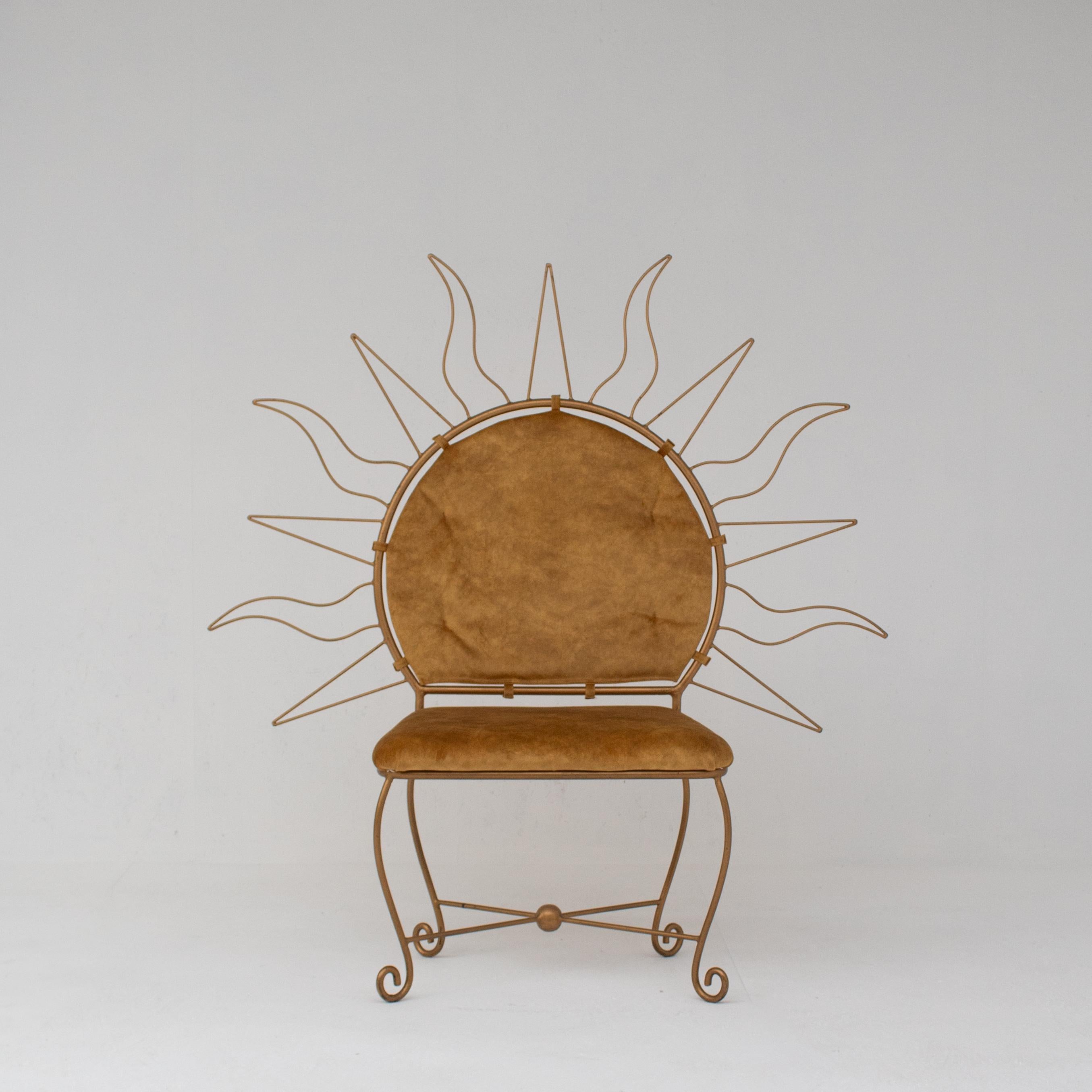 XXI secolo e contemporaneo Sedia Sunburst in ferro italiana in vendita