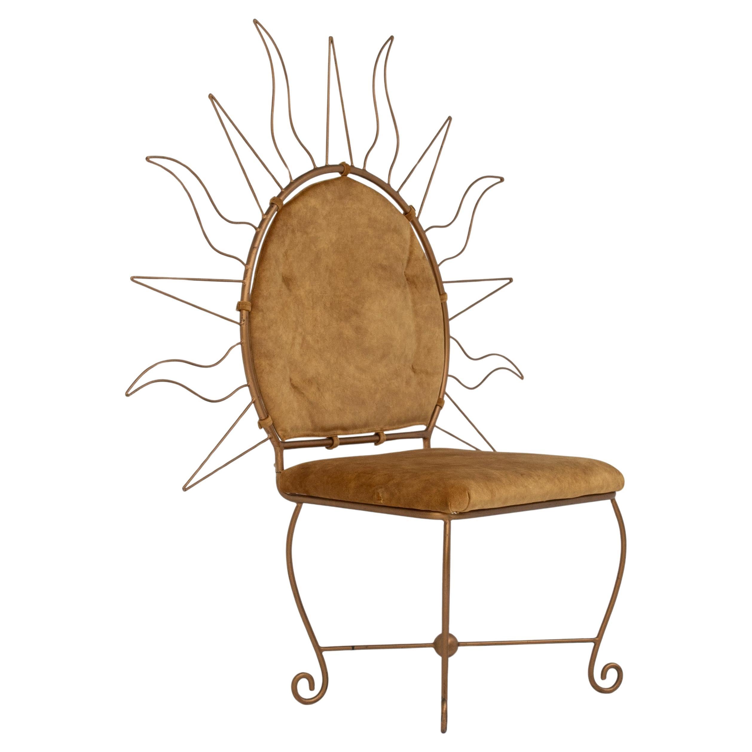 Sedia Sunburst in ferro italiana in vendita