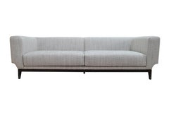 Italian Ivory Sofa 240 with Brown Wooden Base