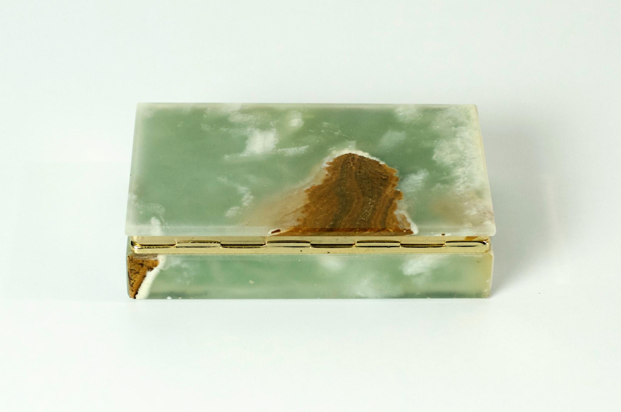 Italian Jade Green Onyx Marble Box In Good Condition In Albano Laziale, Rome/Lazio