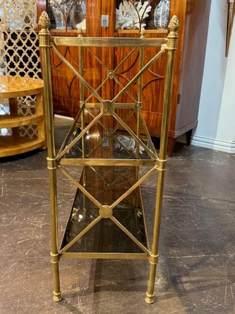 Brass Italian Jansen Design Etagere Table For Sale