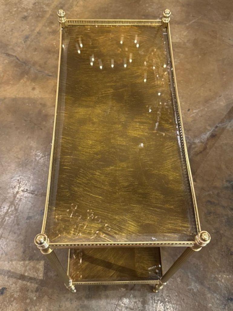 Contemporary Italian Jansen Manner Brass Side Table with Eglomise Mirrored Top For Sale