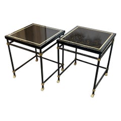 Italian Jansen Marble Top Side Tables