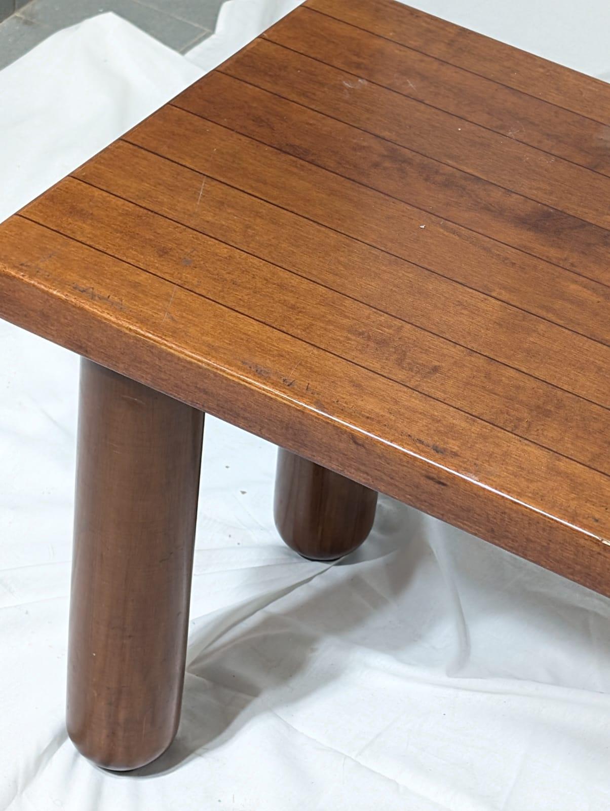 Mid-Century Modern Italian Japandi walnut and ebony Bench, 60s For Sale