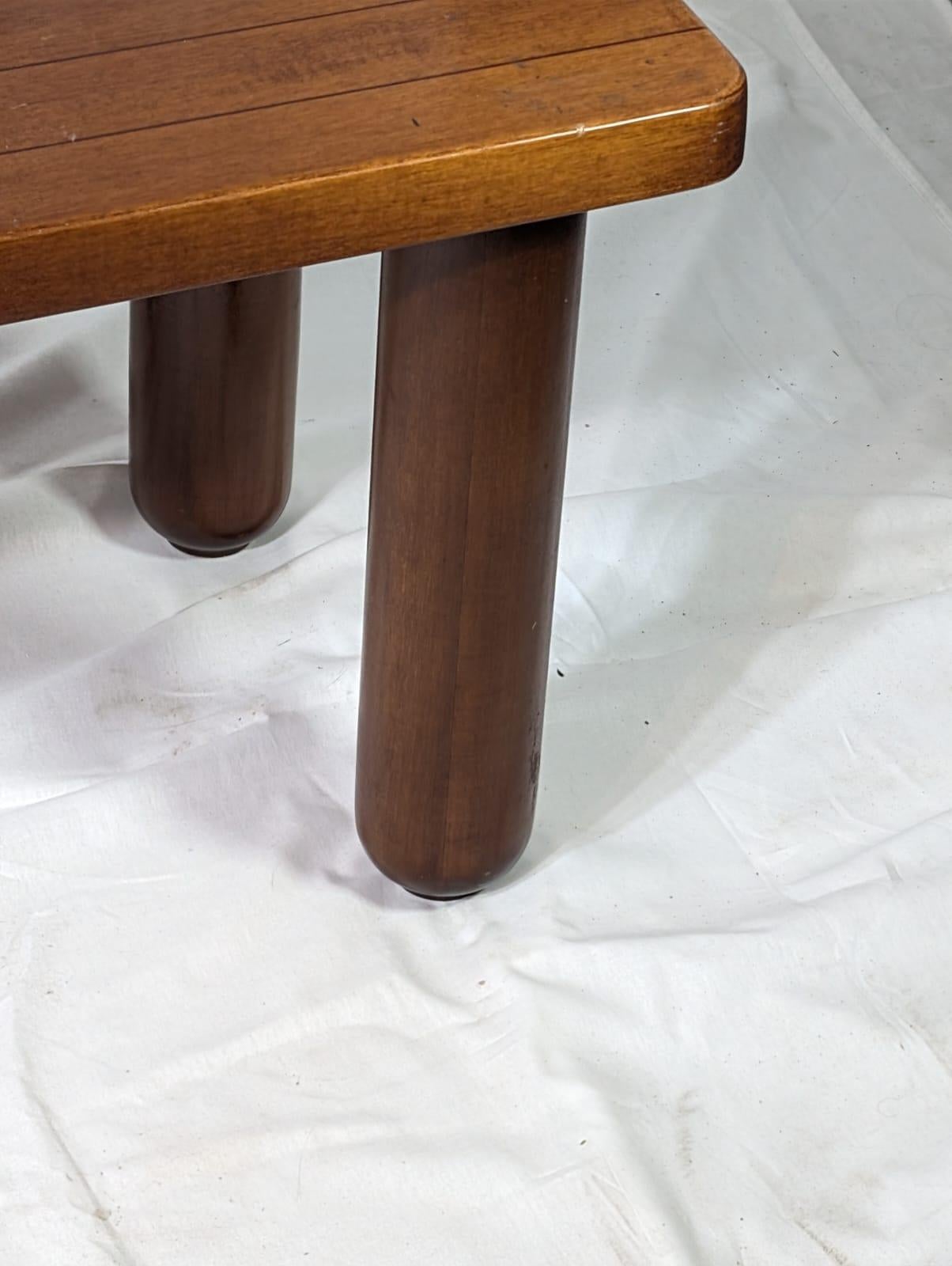 Mid-20th Century Italian Japandi walnut and ebony Bench, 60s For Sale