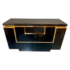 Buffet italien Jean Claude Mahey Design laqué noir