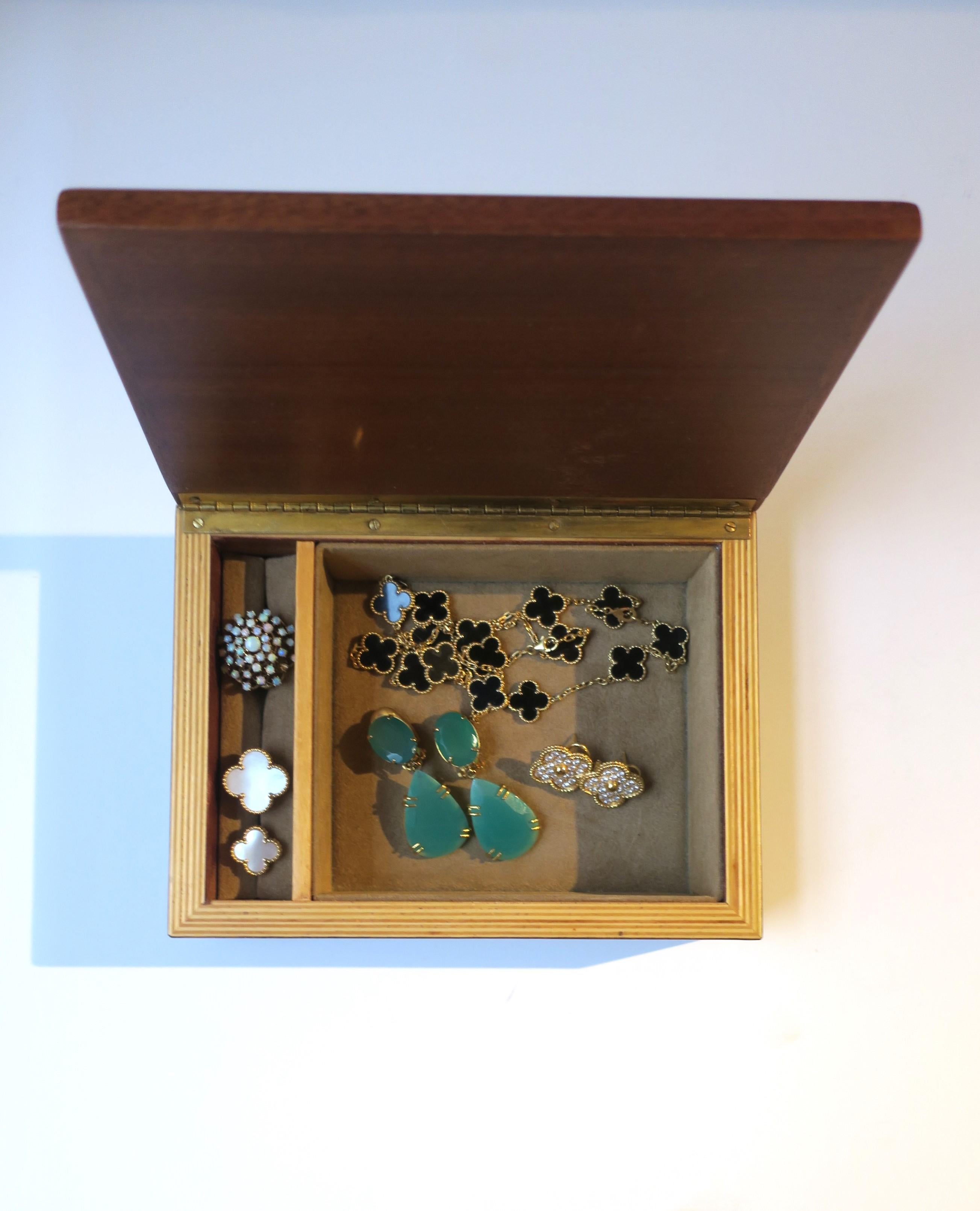 Velvet Italian Burl Jewelry Box For Sale