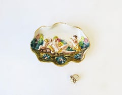Italian Jewelry Dish with Male Relief Scene