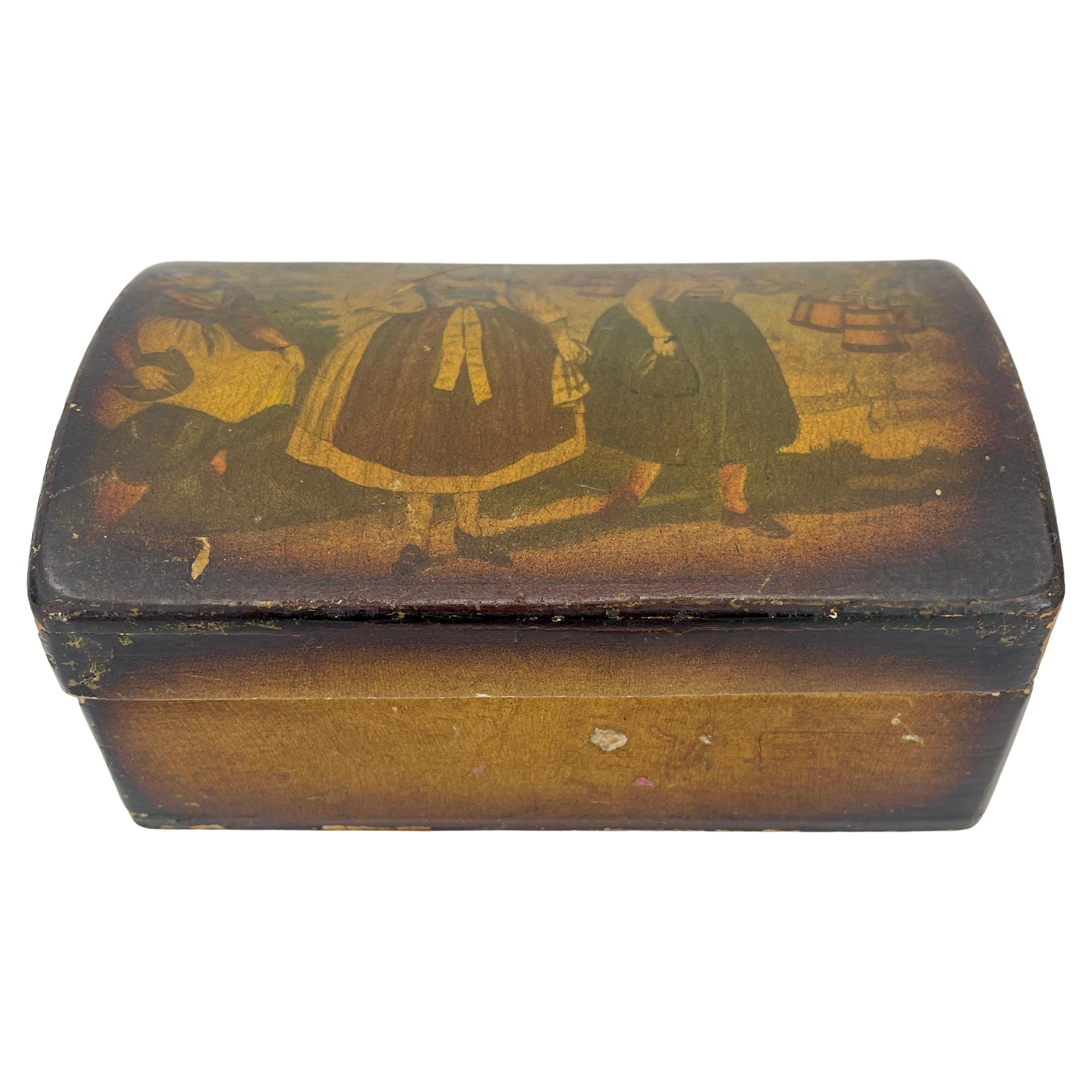 Folk Art Italian Jewelry or Decorative Box, Early 20th Century For Sale