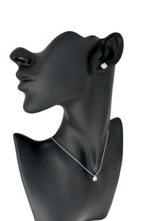 Italian Jewelry Set Earrings and Necklace White Gold and Diamonds