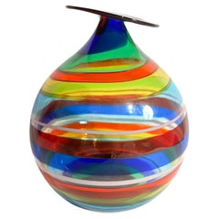 Italian La Murrina Hand-blown Multicolored Murano Glass Vase by from the 1980s