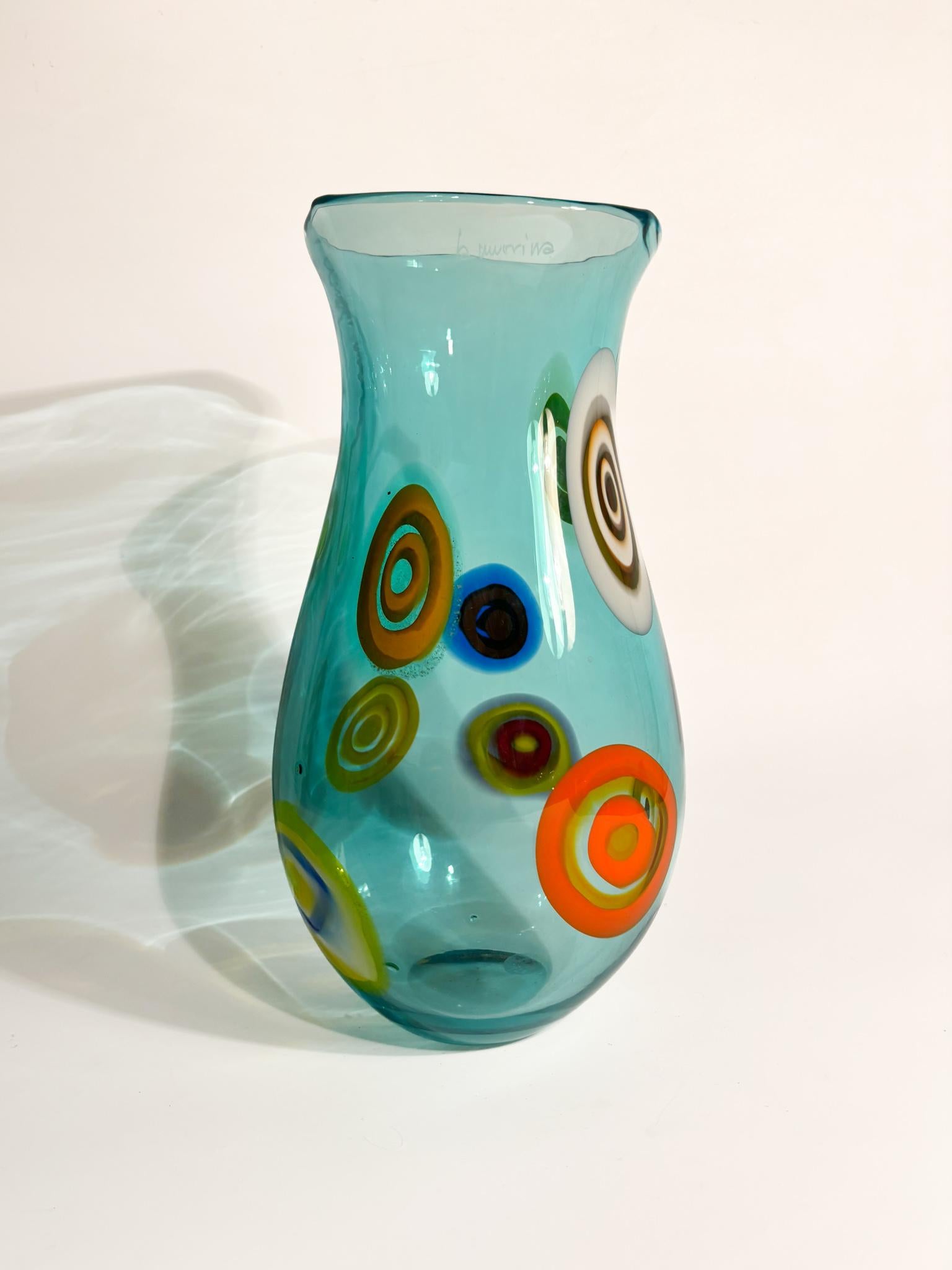 Hand-blown light blue Murano glass vase with small glass, made by La Murrina, 1950s

Ø cm 15 h cm 30

La Murrina is a renowned Italian company specializing in unique glass products, particularly known for its expertise in Murano glass. 

Founded in