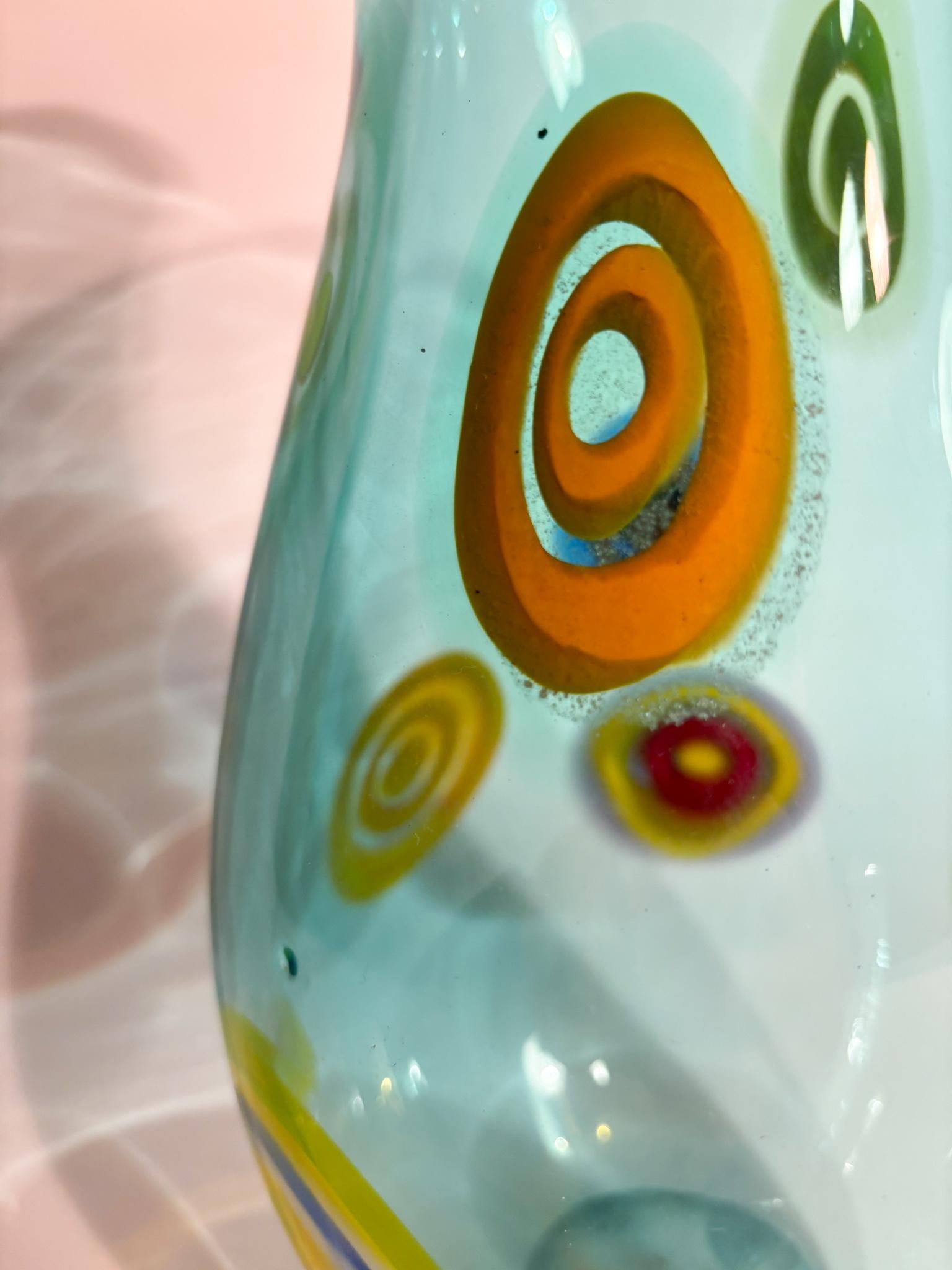 Italian La Murrina Light Blue Murano Glass Vase from the 1950s For Sale 2