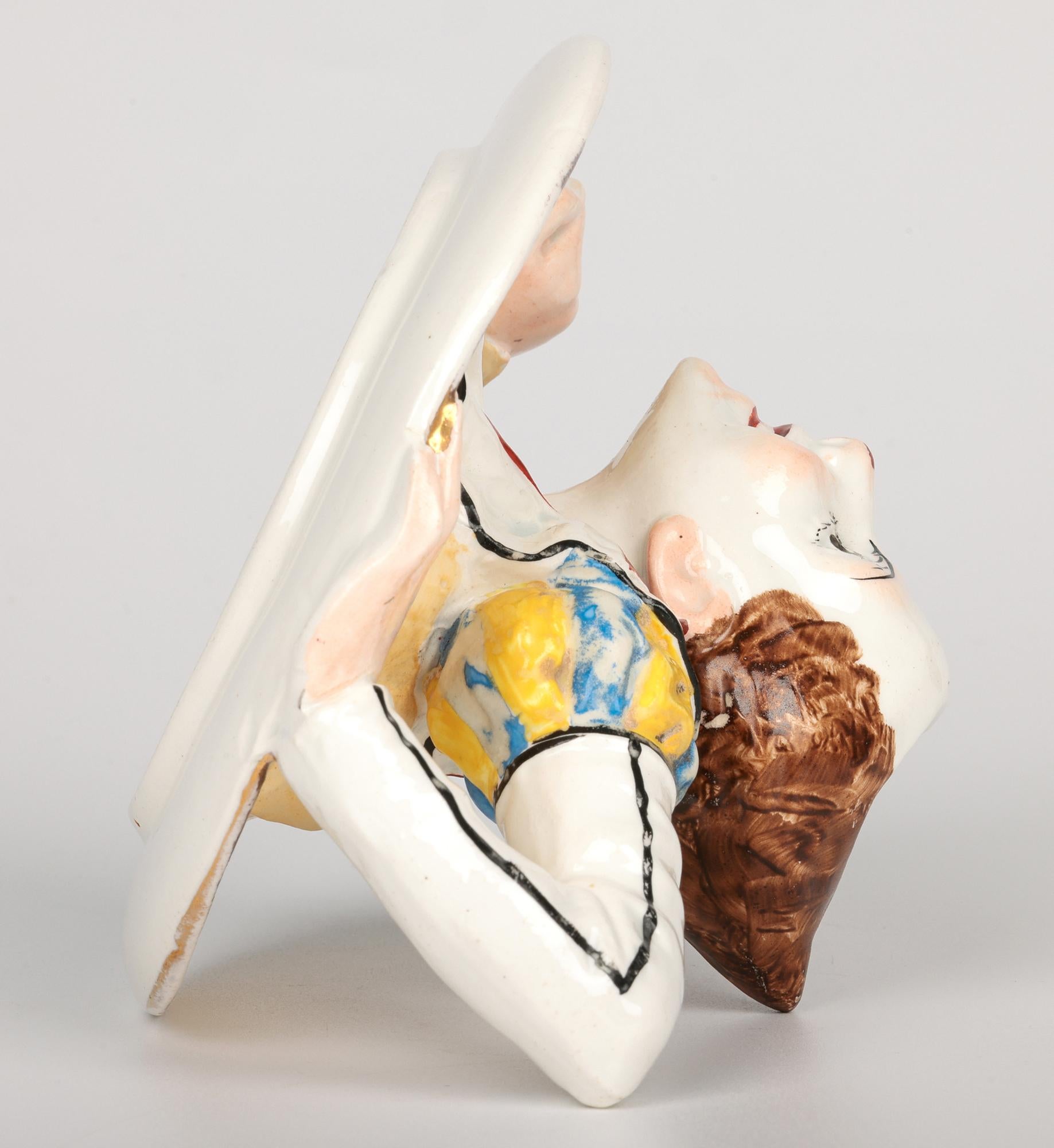 Bâton de chambre italien La Societa Ceramica Richard Ginori Rare Clown en vente 3