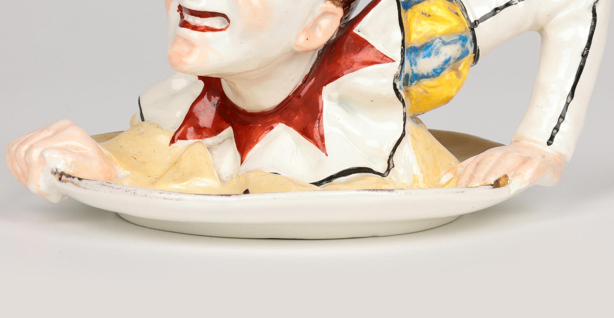Fait main Bâton de chambre italien La Societa Ceramica Richard Ginori Rare Clown en vente