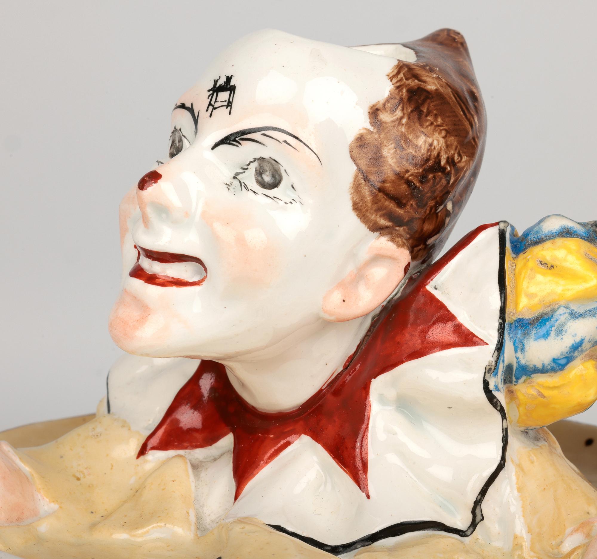 Bâton de chambre italien La Societa Ceramica Richard Ginori Rare Clown Bon état - En vente à Bishop's Stortford, Hertfordshire