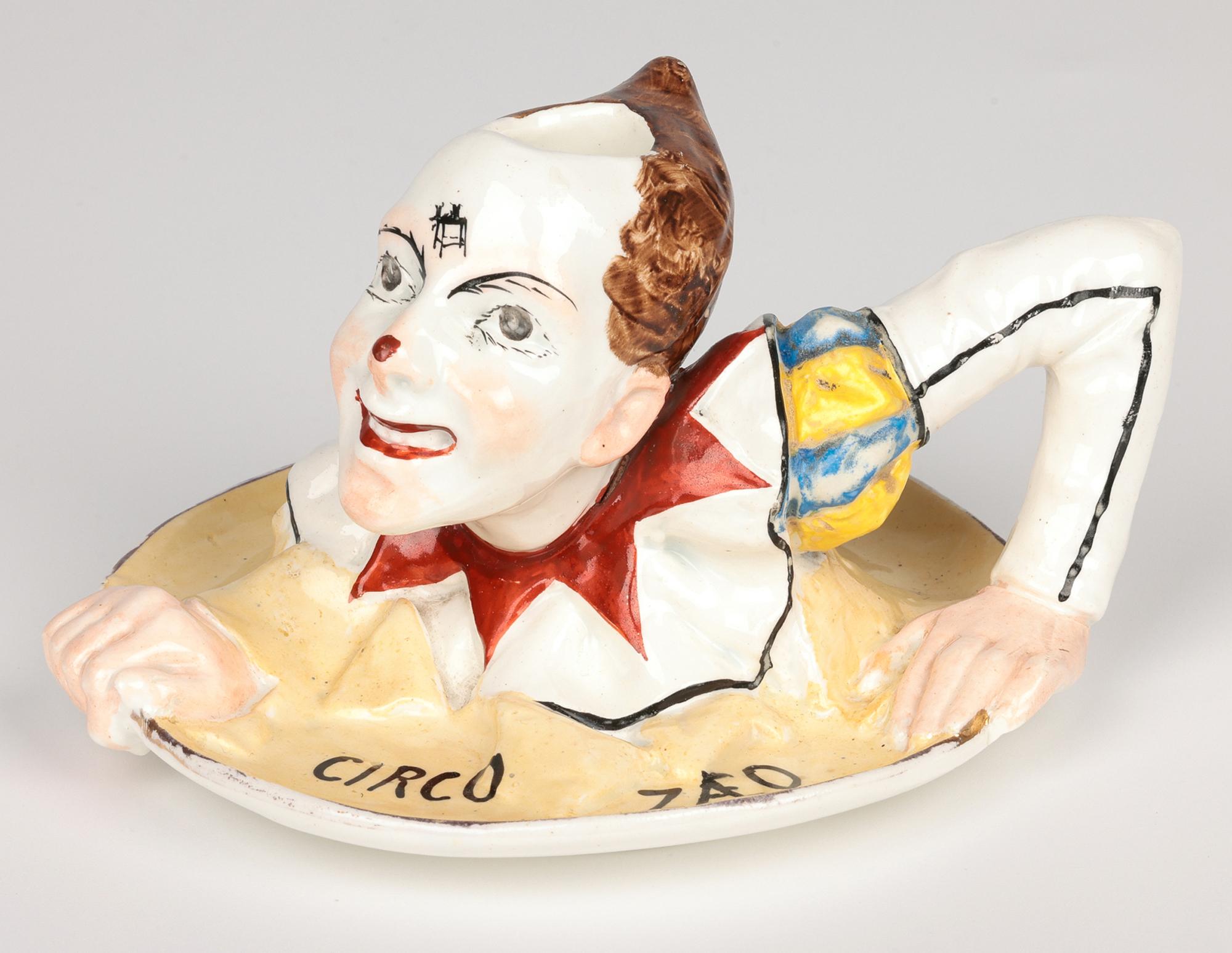 20ième siècle Bâton de chambre italien La Societa Ceramica Richard Ginori Rare Clown en vente