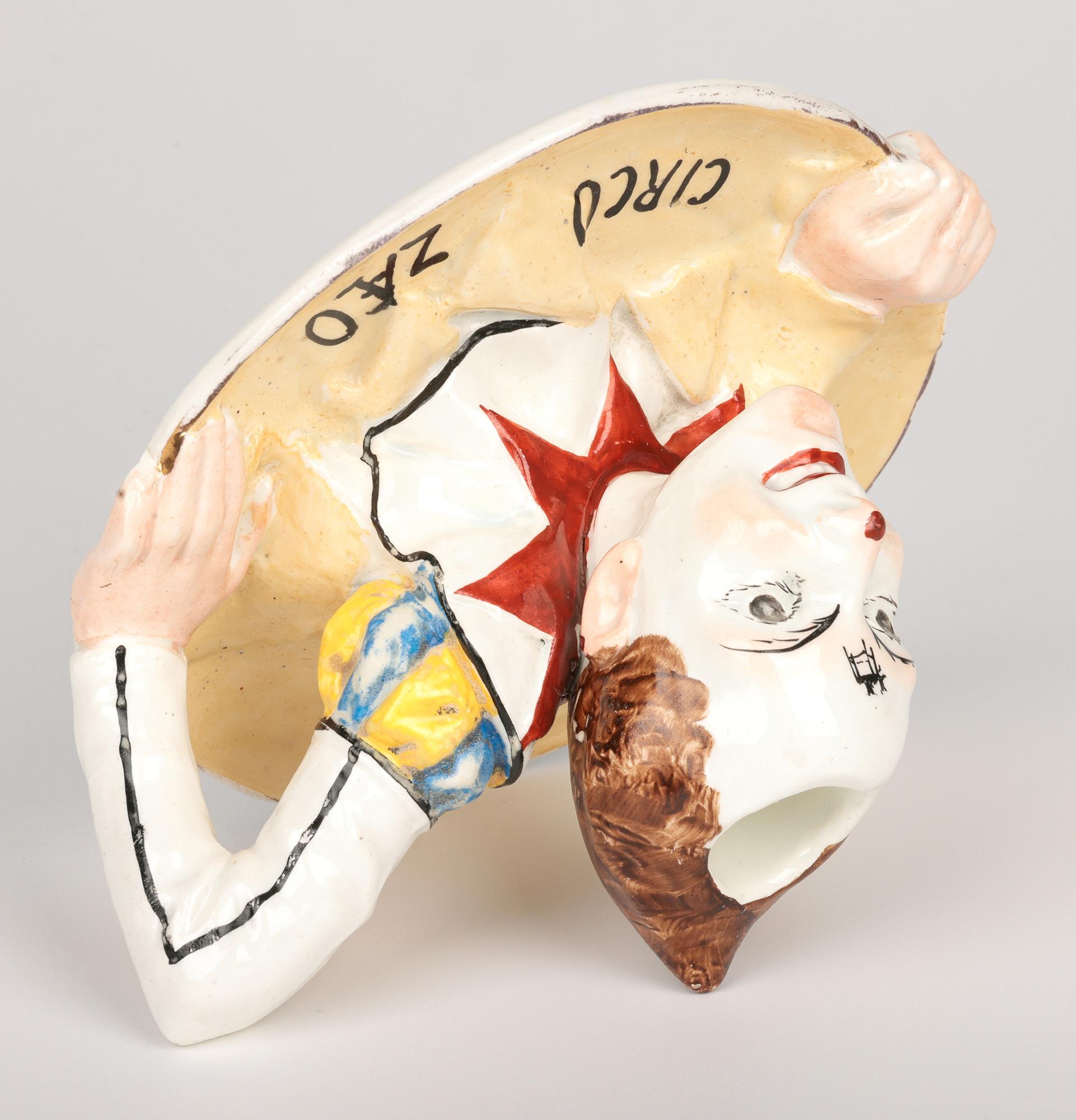 Céramique Bâton de chambre italien La Societa Ceramica Richard Ginori Rare Clown en vente
