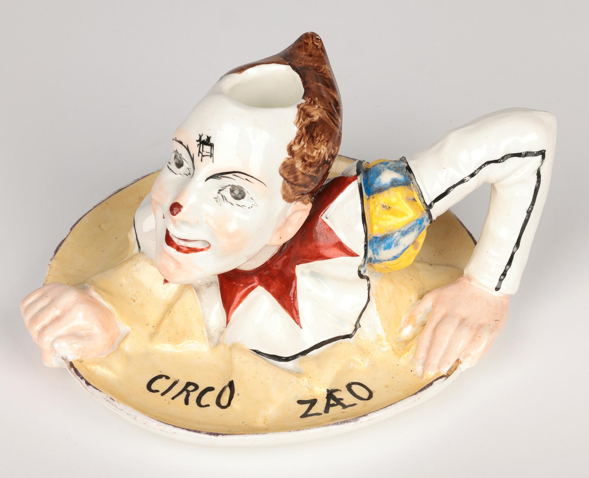 Bâton de chambre italien La Societa Ceramica Richard Ginori Rare Clown en vente 2