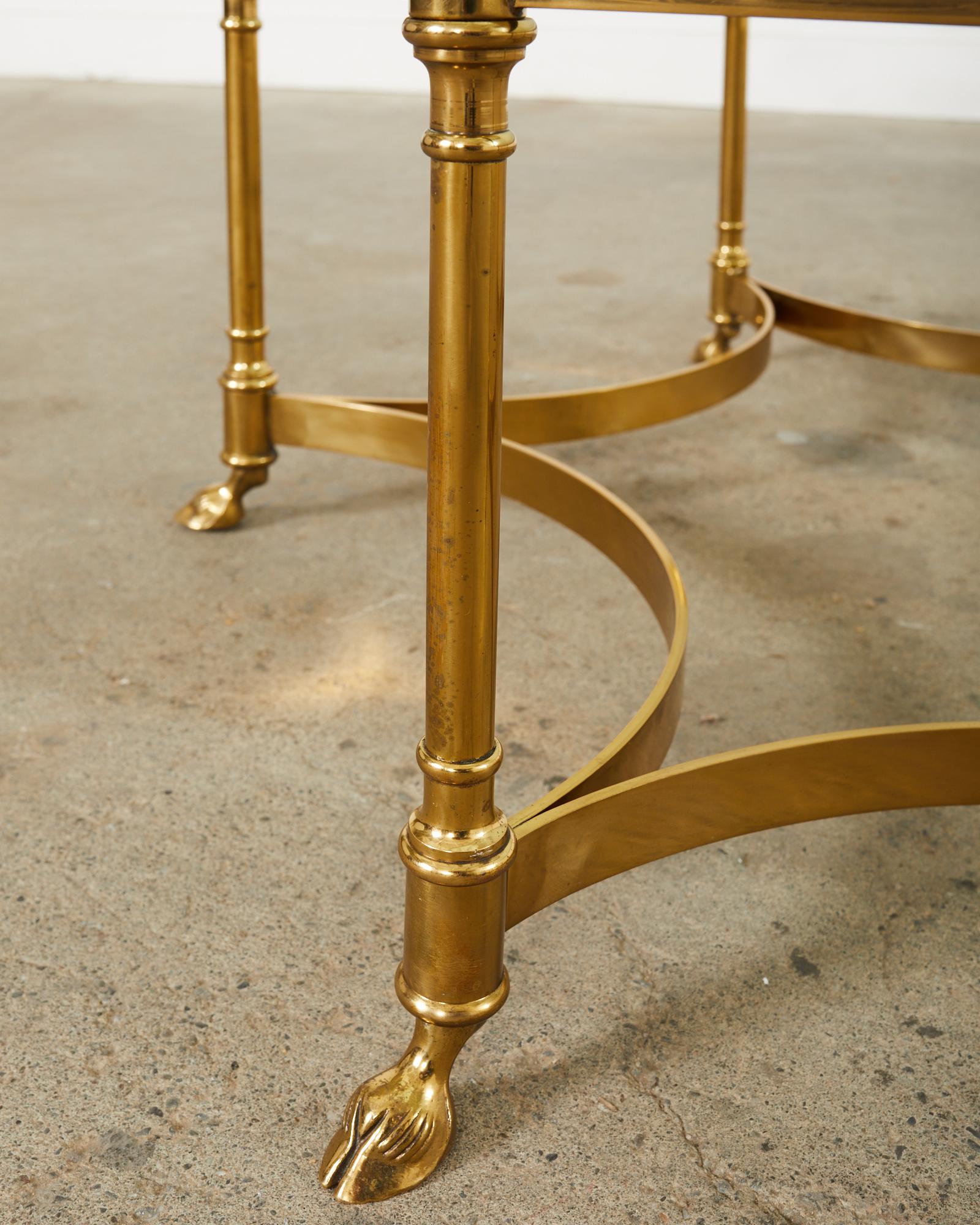Italian LaBarge Hollywood Regency Brass Cocktail Table  5