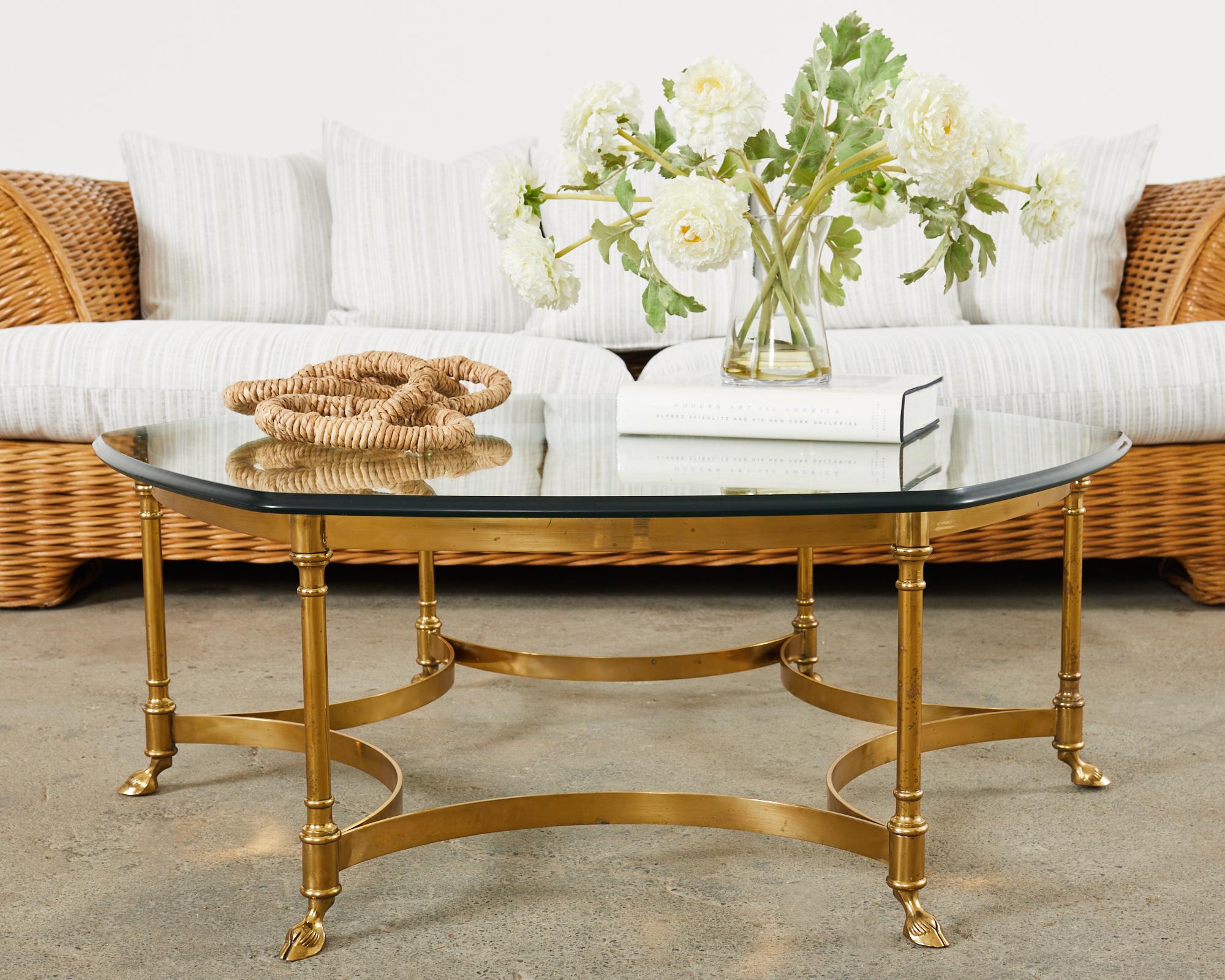 Italian LaBarge Hollywood Regency Brass Cocktail Table  6