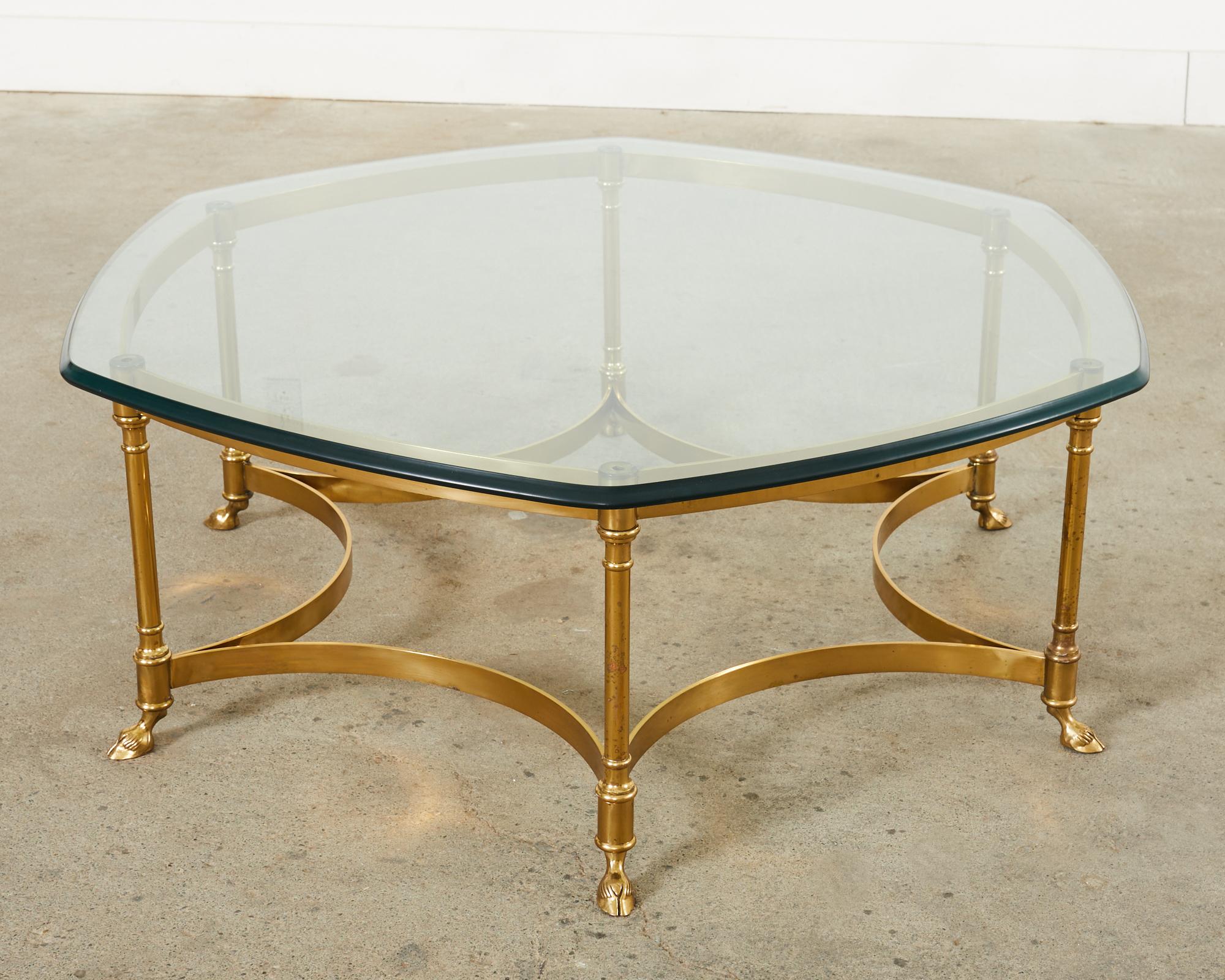 Italian LaBarge Hollywood Regency Brass Cocktail Table  8