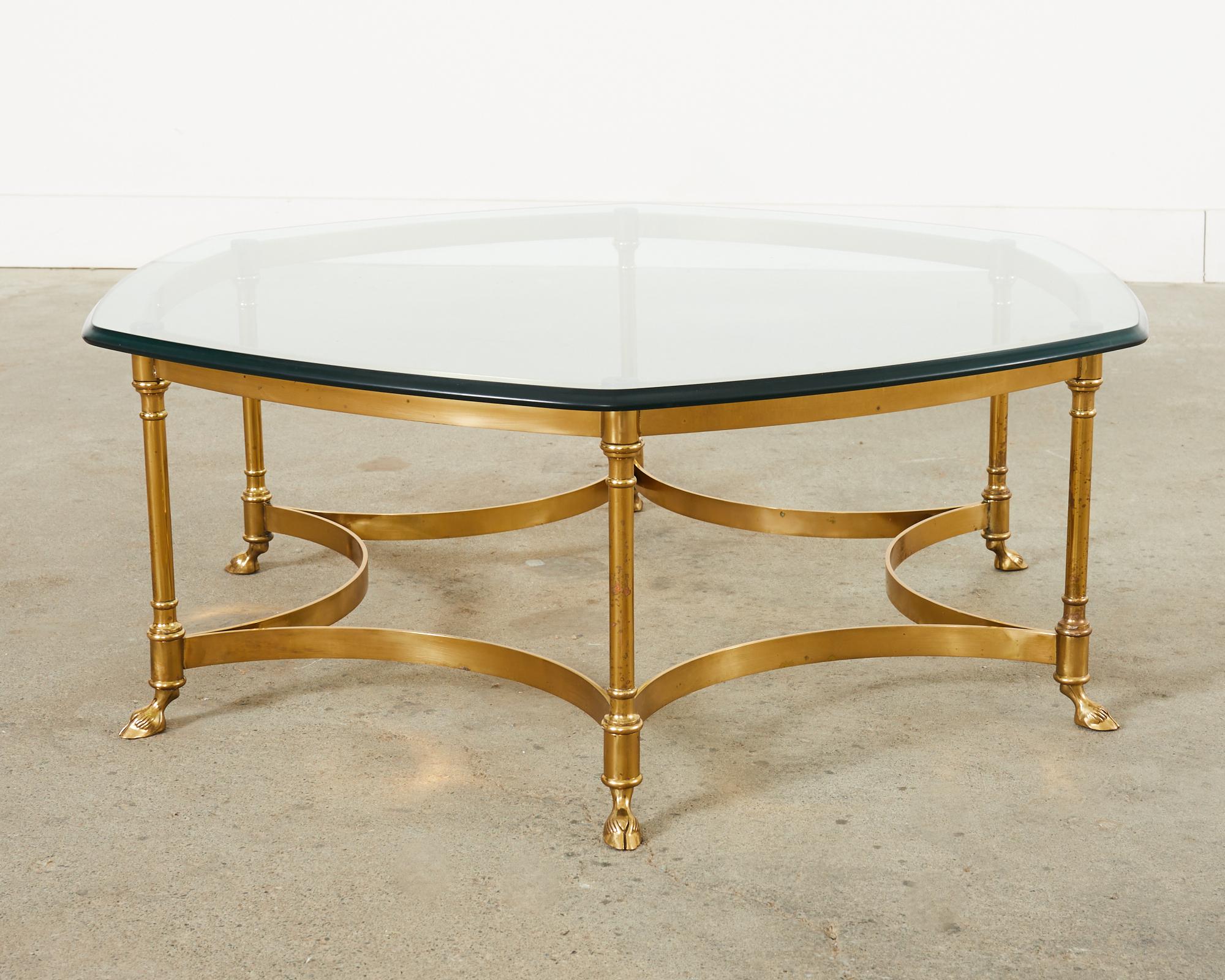 Italian LaBarge Hollywood Regency Brass Cocktail Table  9