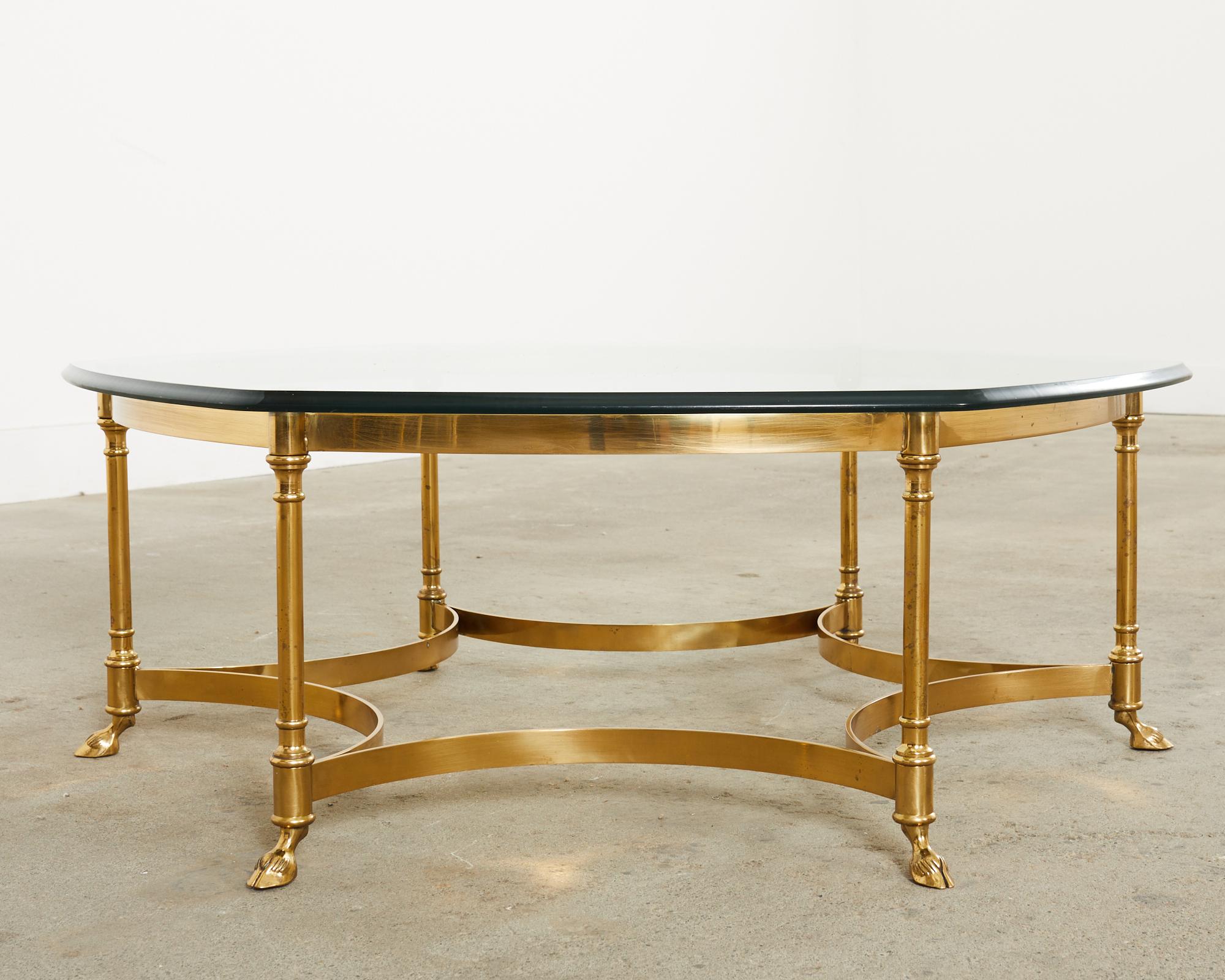 Italian LaBarge Hollywood Regency Brass Cocktail Table  1