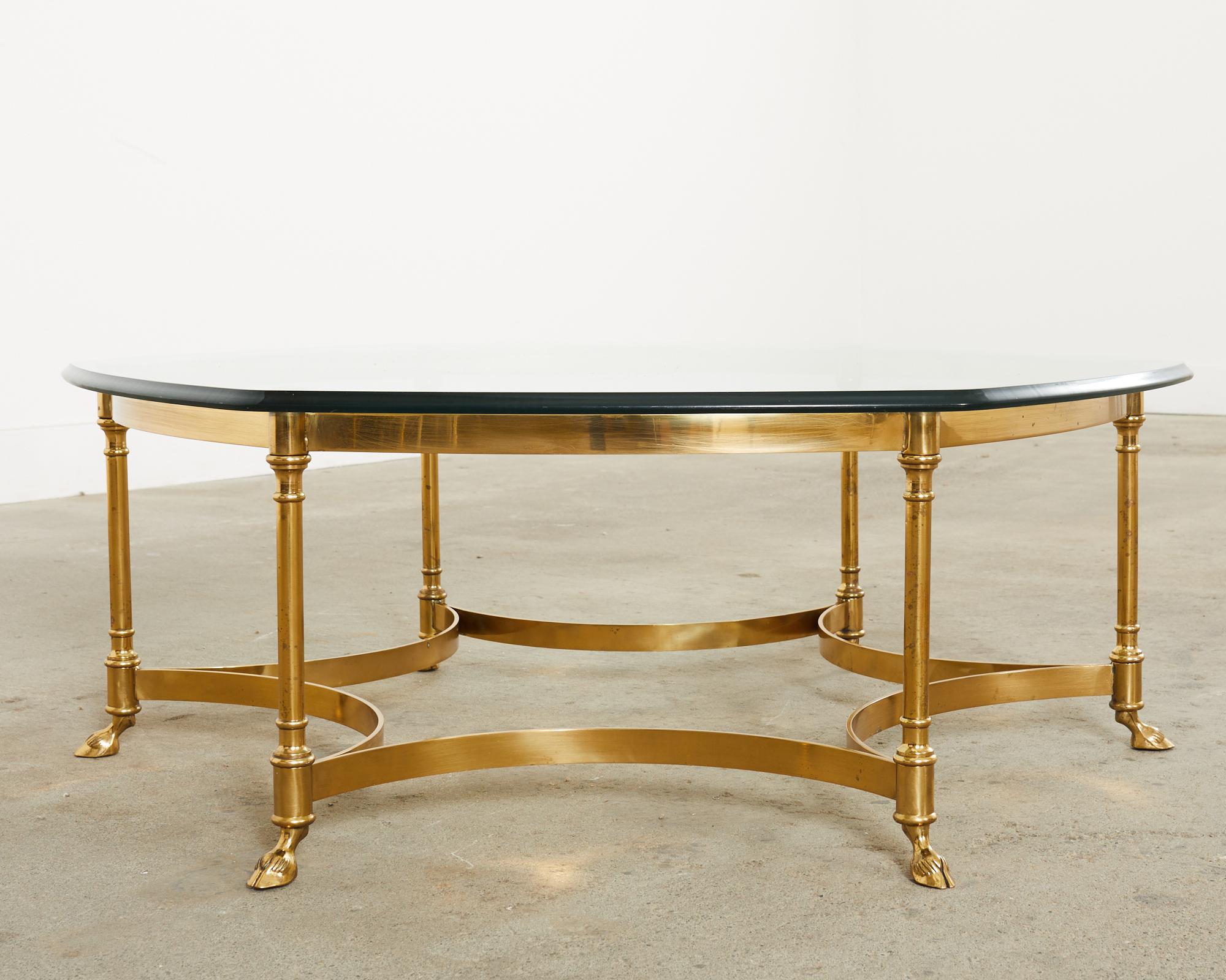 Italian LaBarge Hollywood Regency Brass Cocktail Table 1