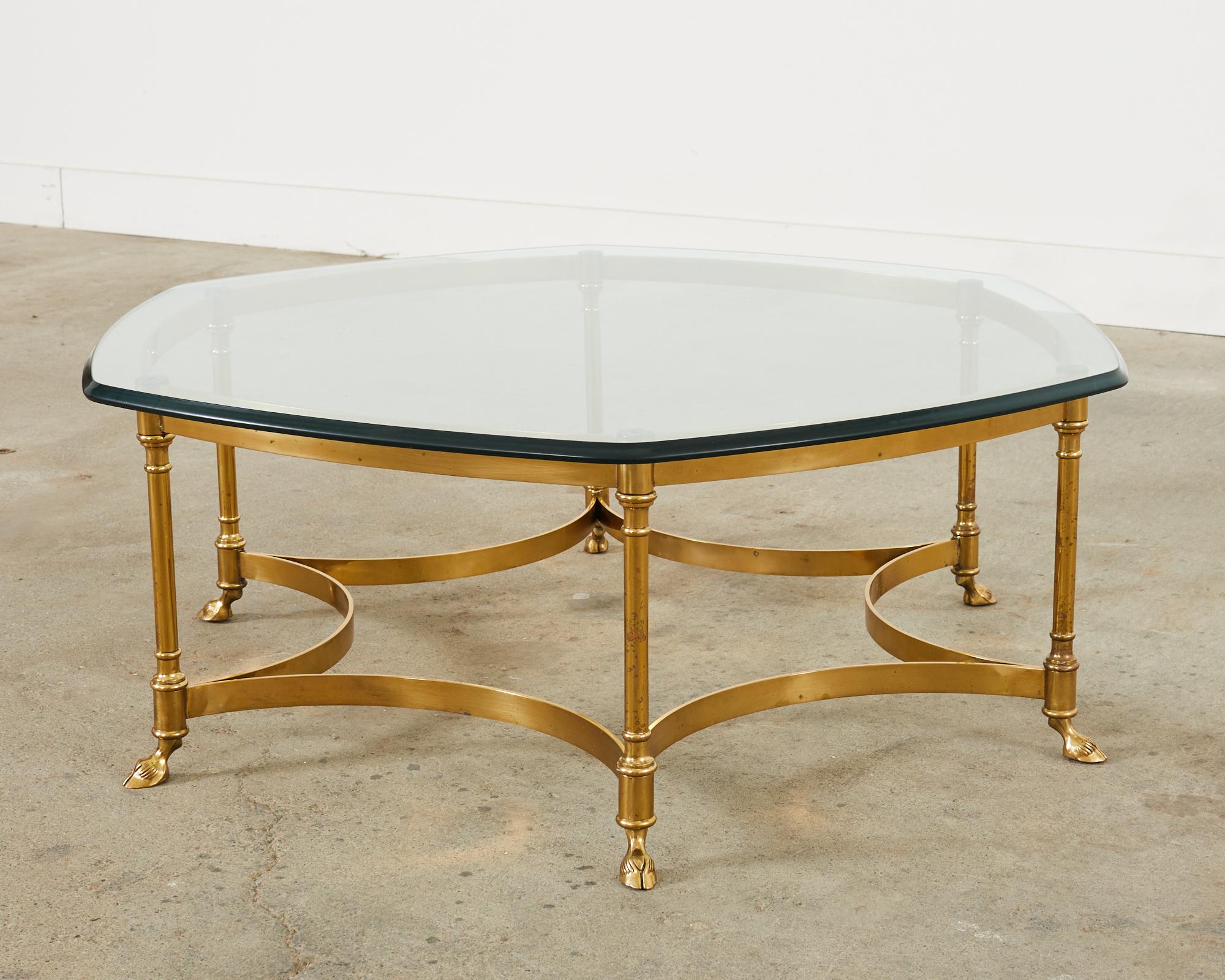 Italian LaBarge Hollywood Regency Brass Cocktail Table 2